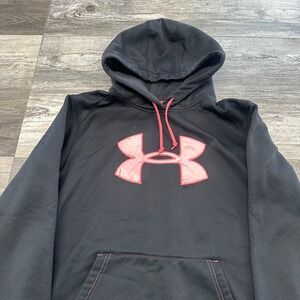 Under Armour Black Womens M Pullover Coldgear Raglan Loose Fleece‎ Hoodie